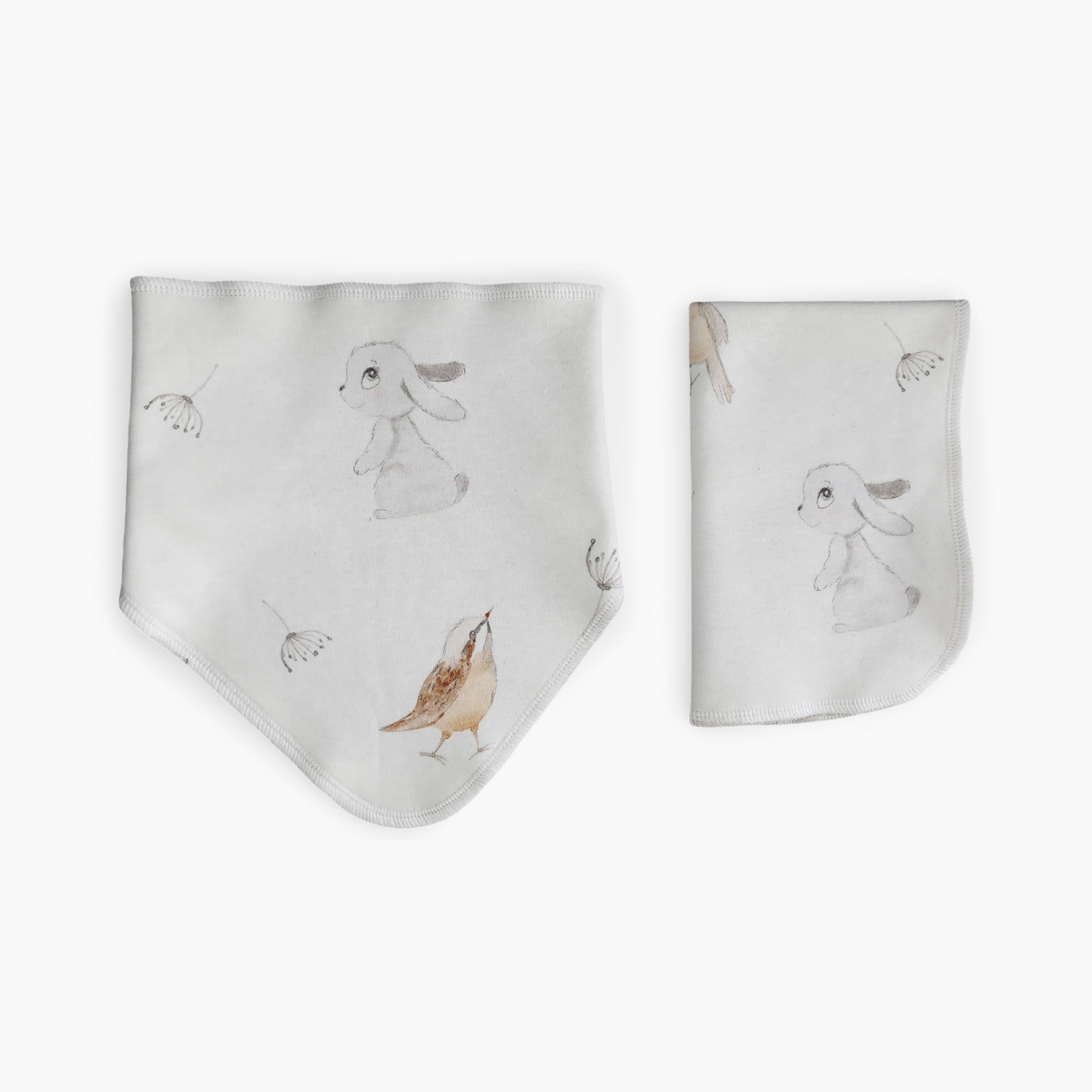 Stina & Mae Snuggle Bunny Bibs & Burp Cloth Set.
