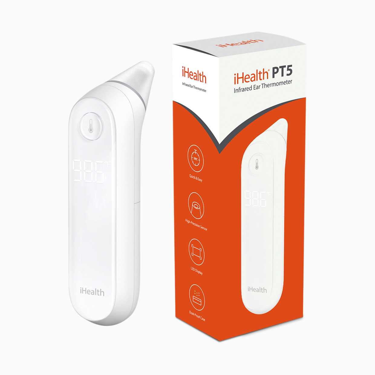 iHealth Labs PT5 Infrared Ear Thermometer - White.