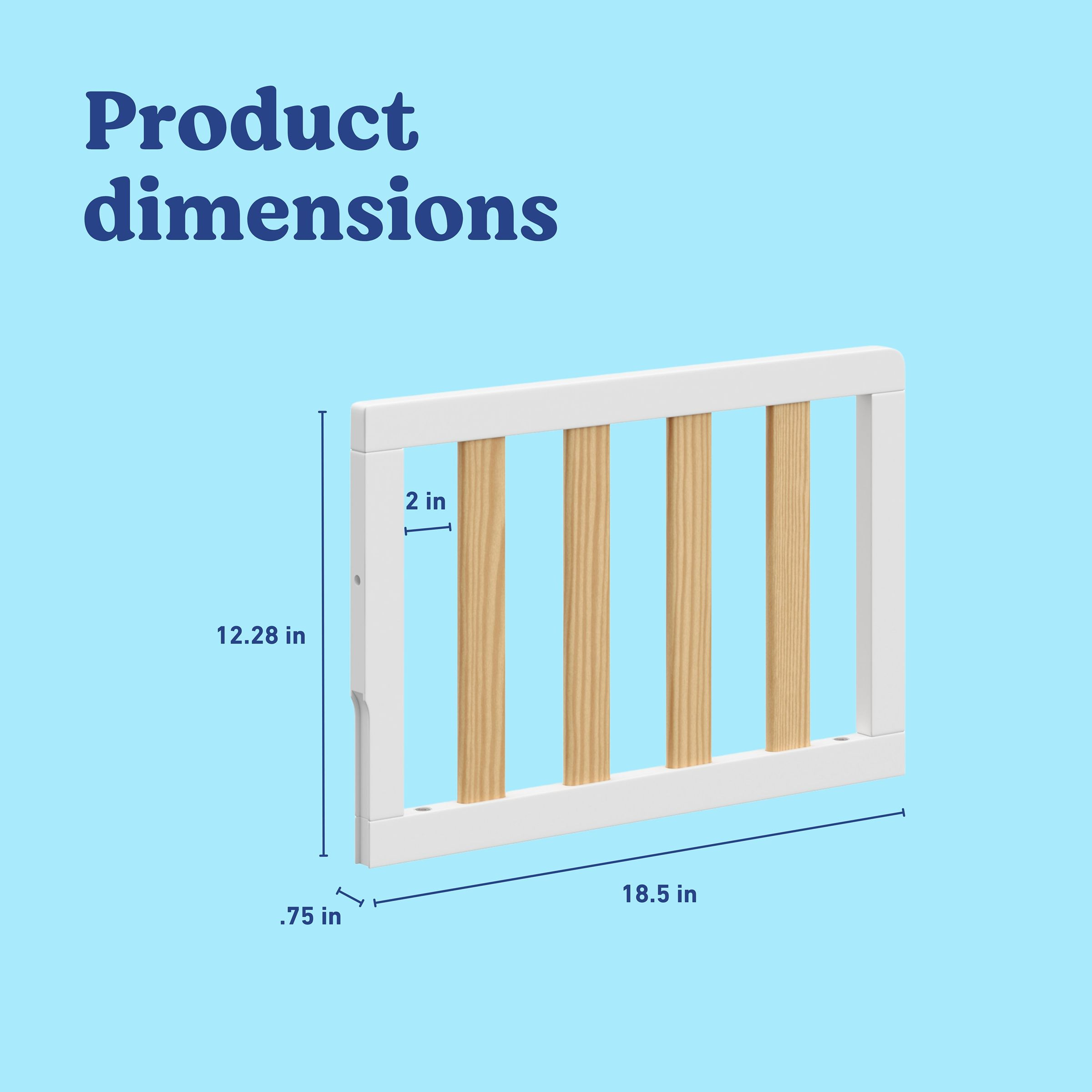 Storkcraft Universal Toddler Guardrail (Slats) - White And Natural.