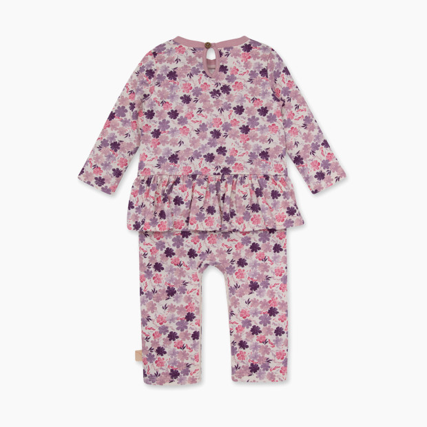 Burt's Bees Baby Romper Jumpsuit, 100% Organic Cotton One-Piece Coverall - Ditsy Museum Garden, 0-3 Months.