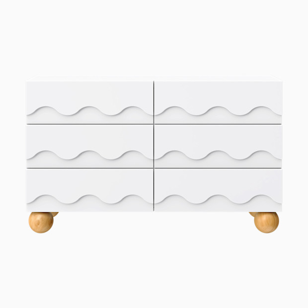 babyletto Lido Wave 6-Drawer Wide Assembled Dresser.