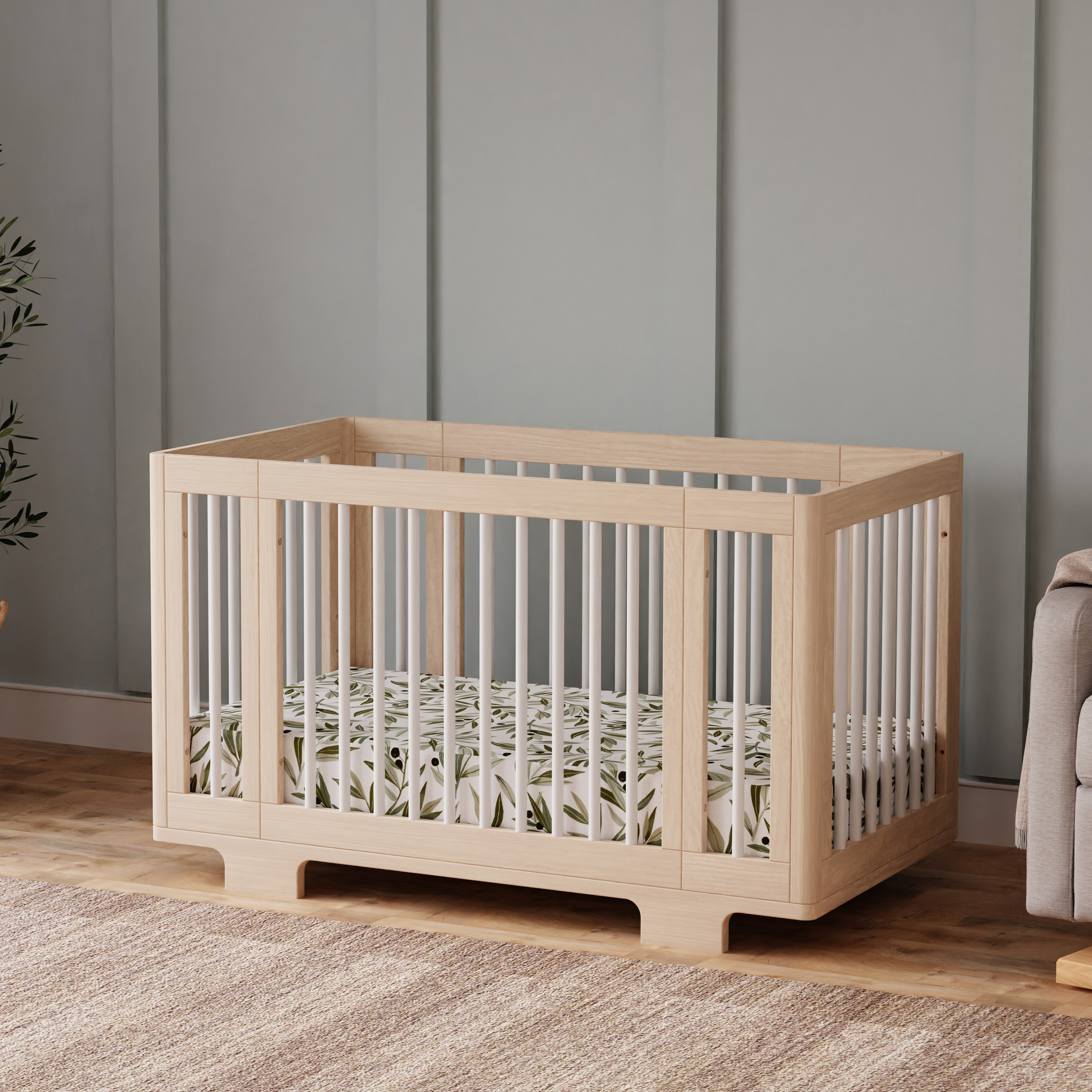 babyletto Yuzu 8-in-1 Convertible Crib with All-Stages Conversion Kits.