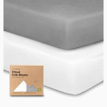 KeaBabies 2-Pack Organic Crib Sheets for Boys, Girls - 52x28 Fitted Crib Mattress Sheet Neutral, Breathable Jersey Cotton Cover for Baby Bed, Toddler Mattress, Soft & Cute Prints (Cloud)