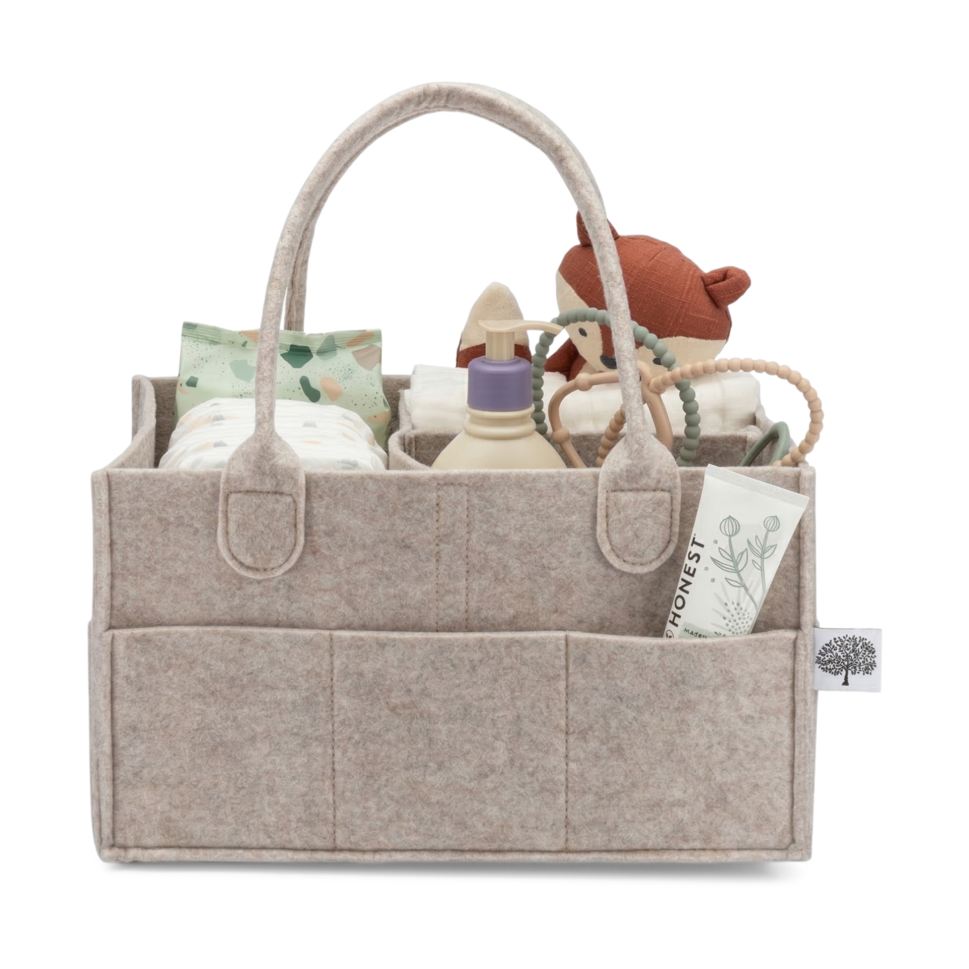 Parker Baby Diaper Caddy - Nursery Storage Bin and Car Organizer for Diapers and Baby Wipes - Oatmeal, Regular