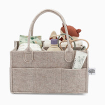 Parker Baby Diaper Caddy - Nursery Storage Bin and Car Organizer for Diapers and Baby Wipes - Oatmeal, Regular