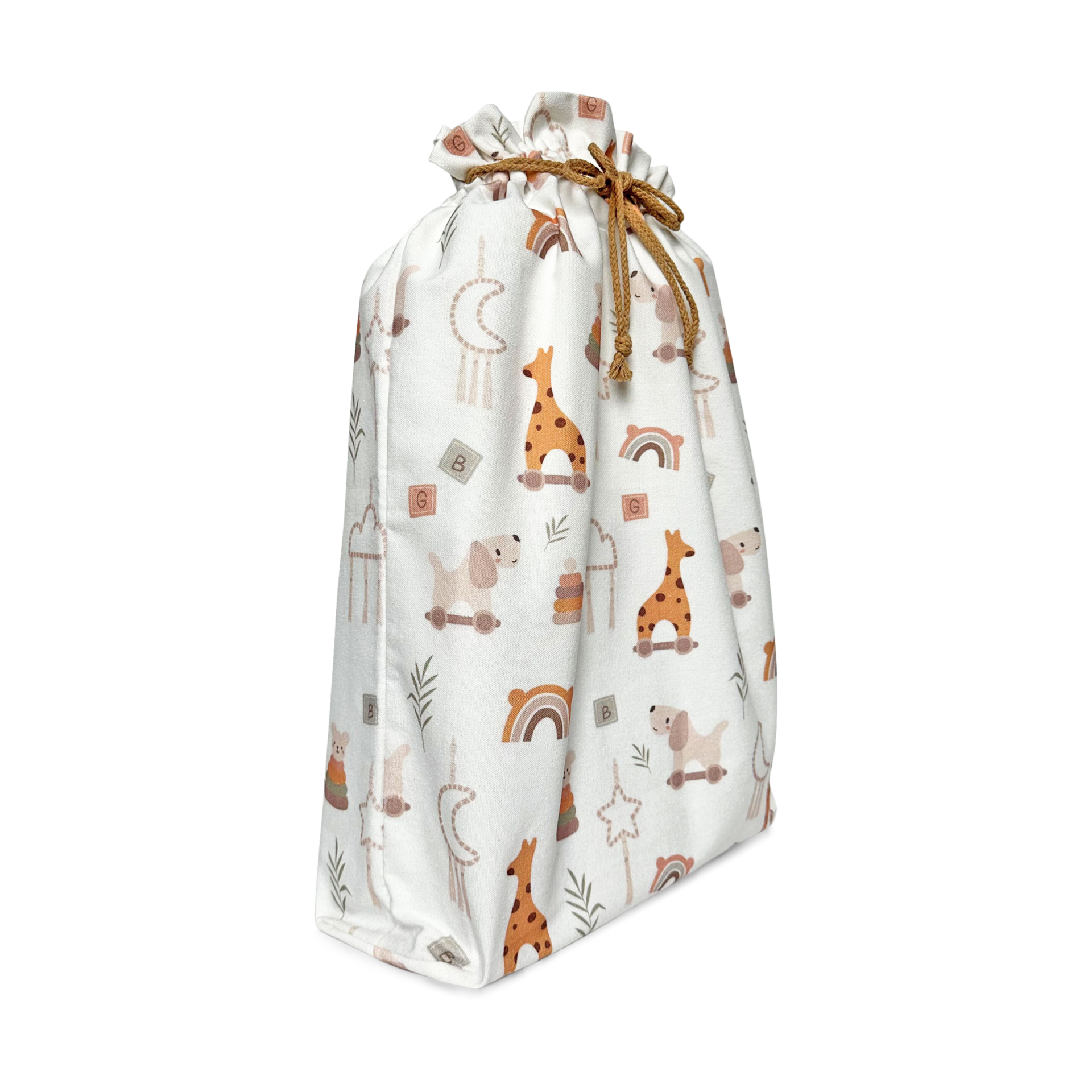 Gather & Knot Fabric Gift Bag - Boho Toy, XL.