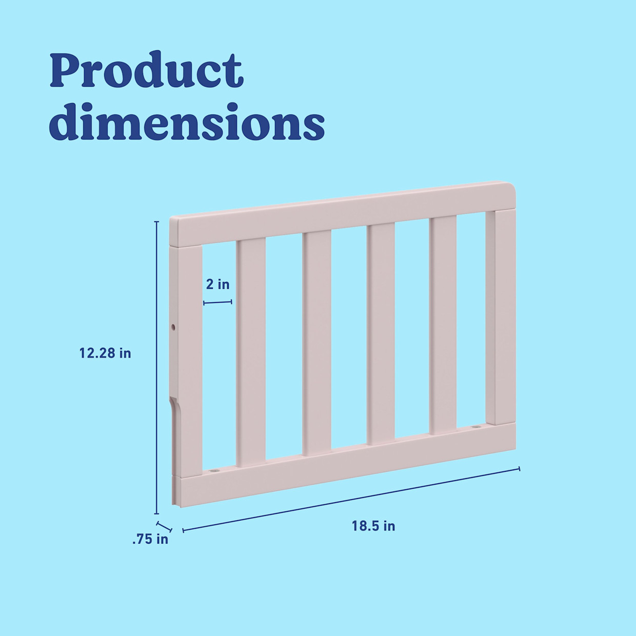 Storkcraft Universal Toddler Guardrail (Slats) - Blush.
