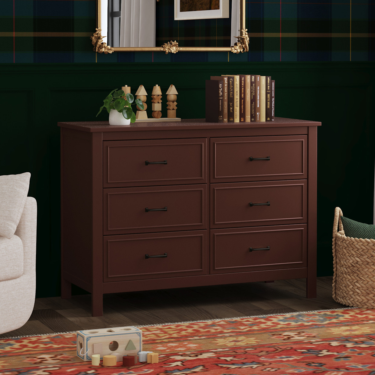 daVinci Charlie 6-Drawer Double Dresser - Crimson.