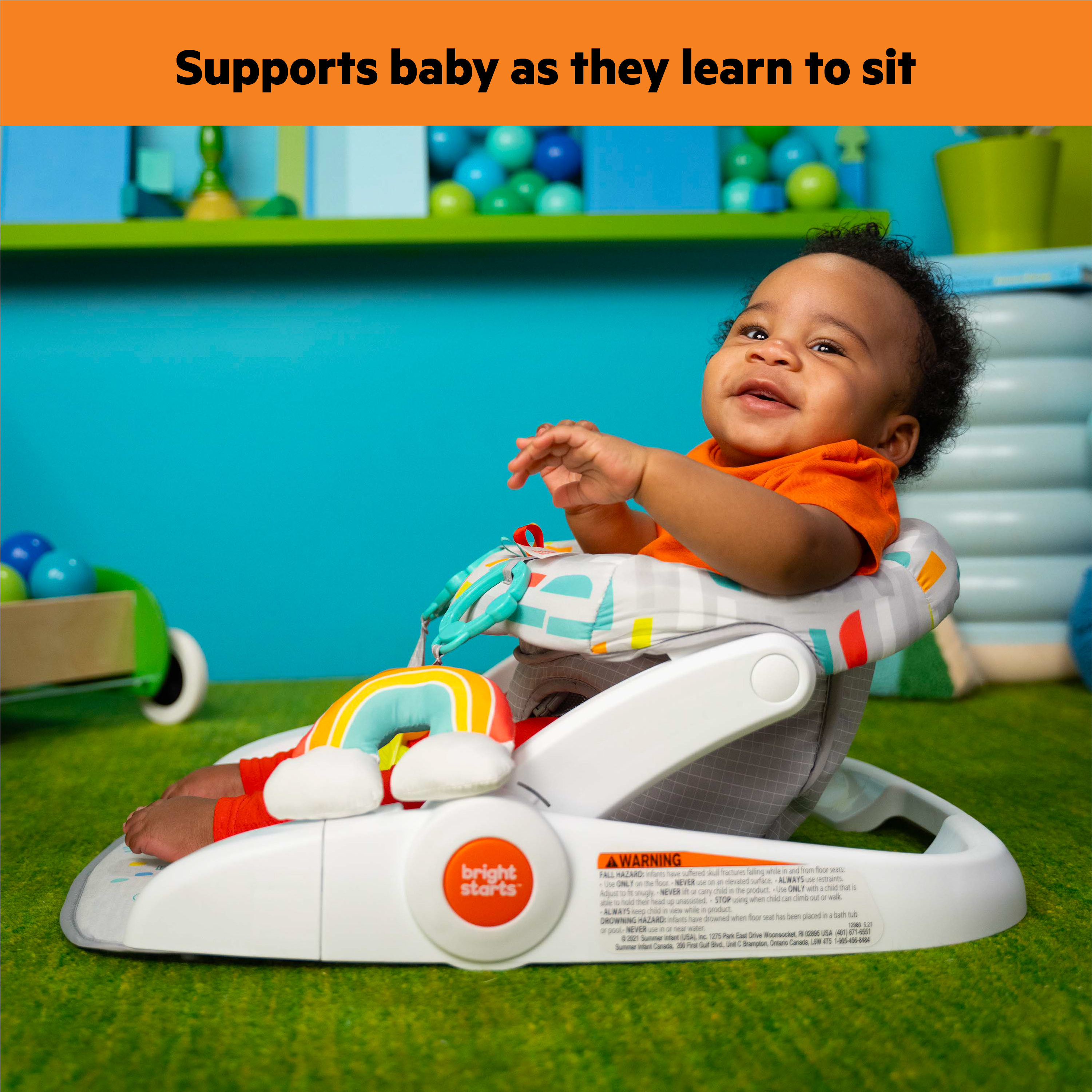 Bright Starts Learn-to-Sit 2-Position Baby Floor Seat - Playful Paradise.
