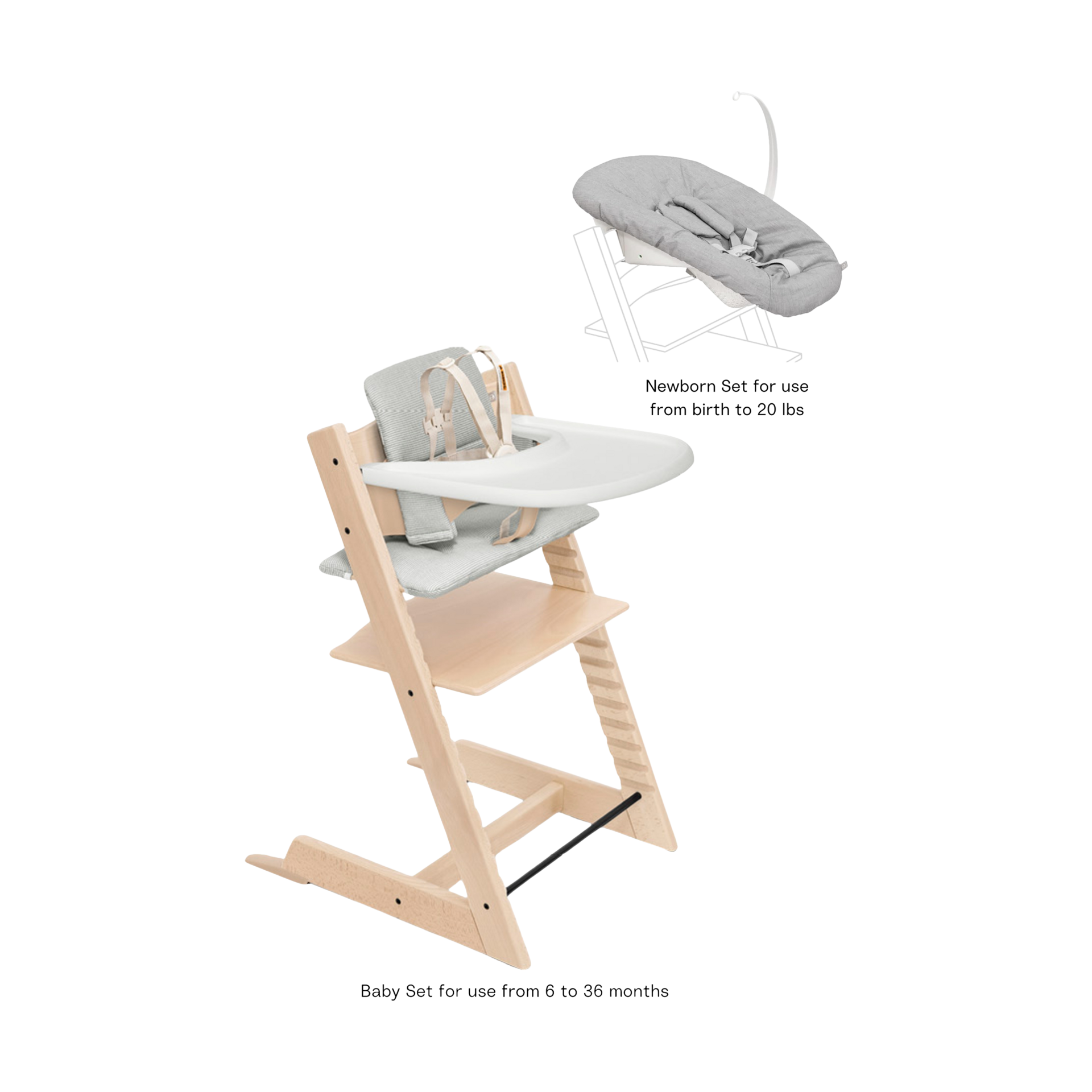 Stokke Tripp Trapp High Chair Complete² + Newborn Set.