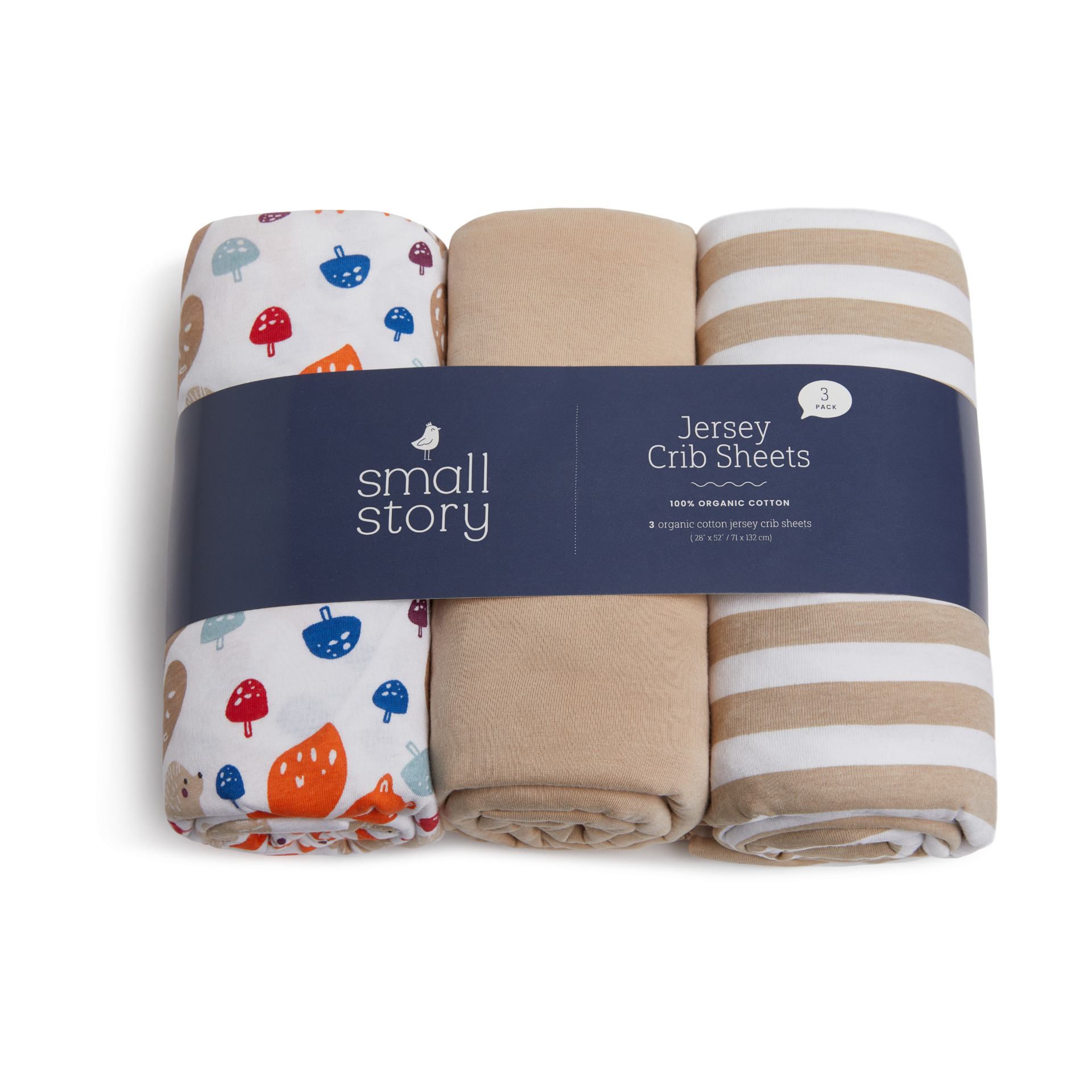 Small Story Organic Cotton Jersey Crib Sheets (3 Pack).