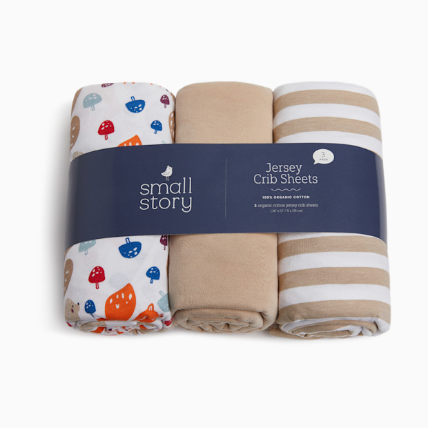 Small Story Organic Cotton Jersey Crib Sheets (3 Pack).