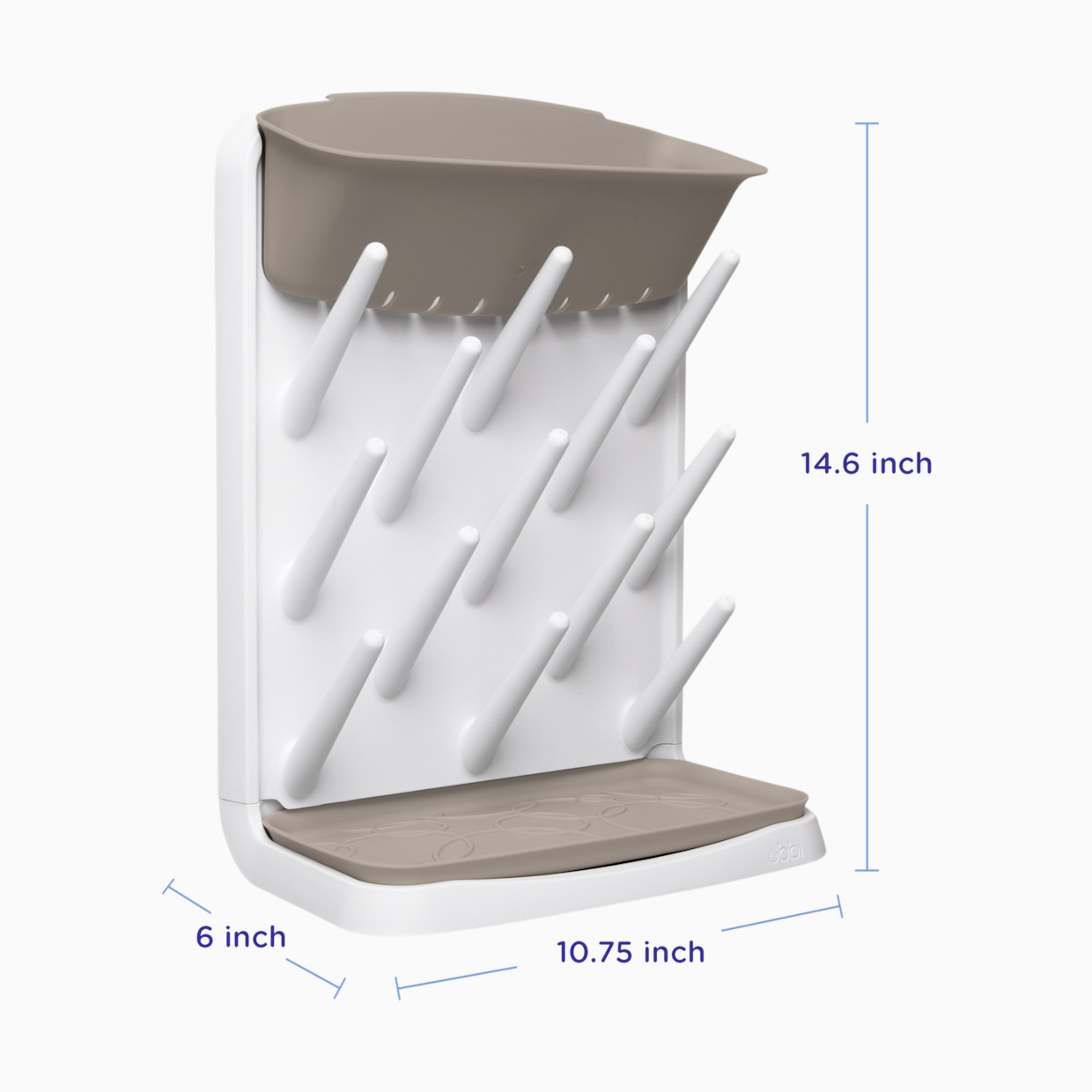 Ubbi Vertical Bottle Drying Rack - Taupe.