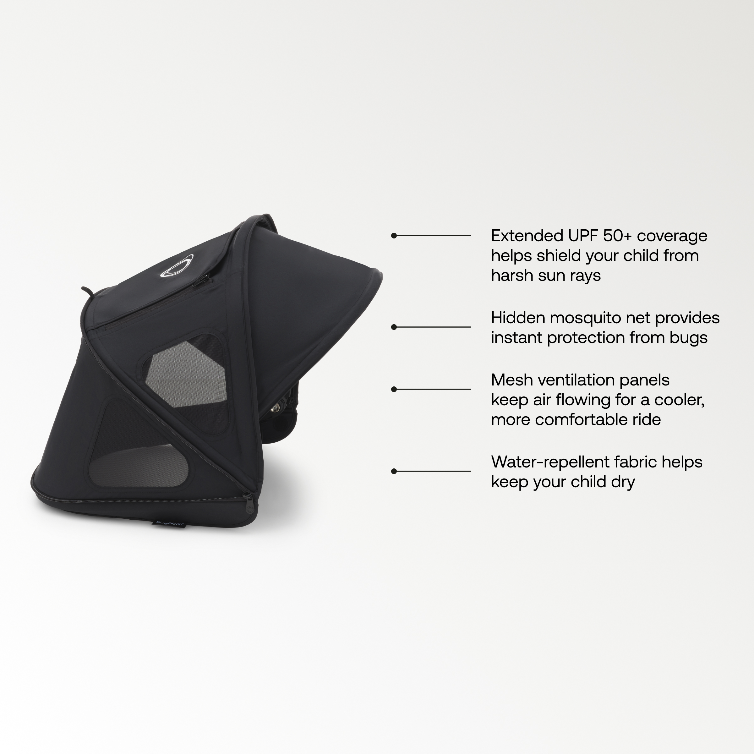 Bugaboo Dragonfly Breezy Sun Canopy - Midnight Black.