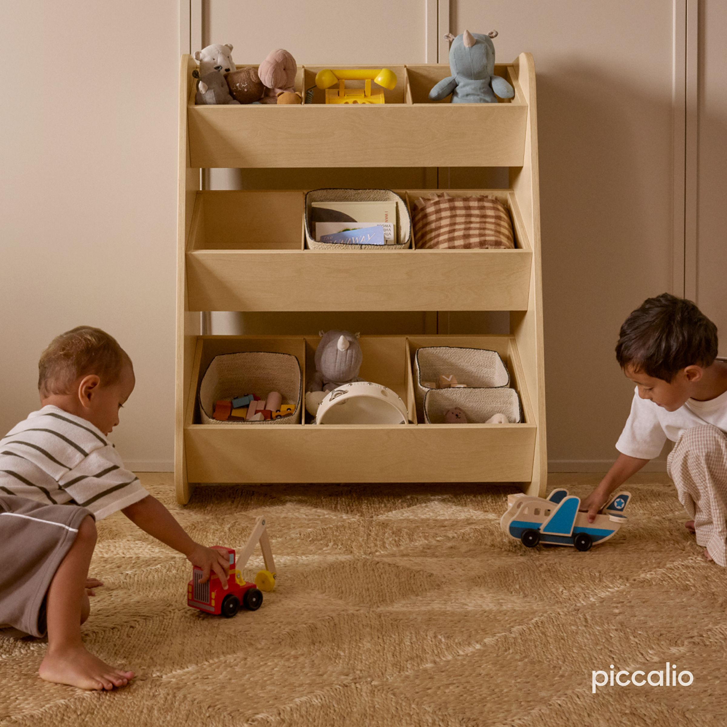 Piccalio Toy Organizer - Birch, Size: 39.5 In H X 31.1 In W X 16.5 In D At The Base.
