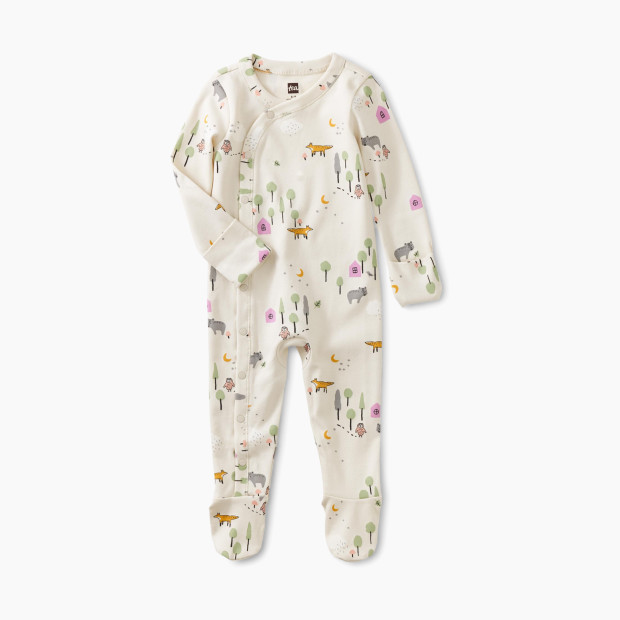 Tea Collection Footed Baby Romper - Animalia, 6-9 Months.