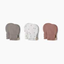 goumikids 3 Pack Stay-On Mitts Pewter, Dandilion and High Prairie, 0-3 Months