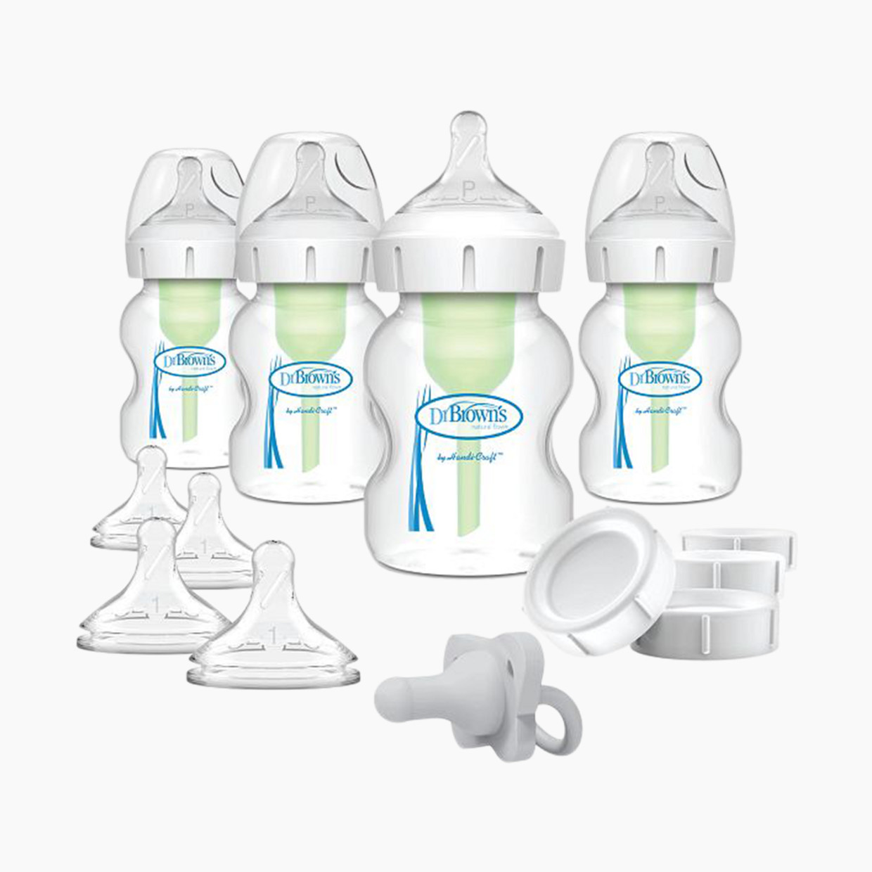 Dr. Brown's 5 oz Options+ Wide-Neck Breast to Bottle Slow Flow Set - Clear/White.