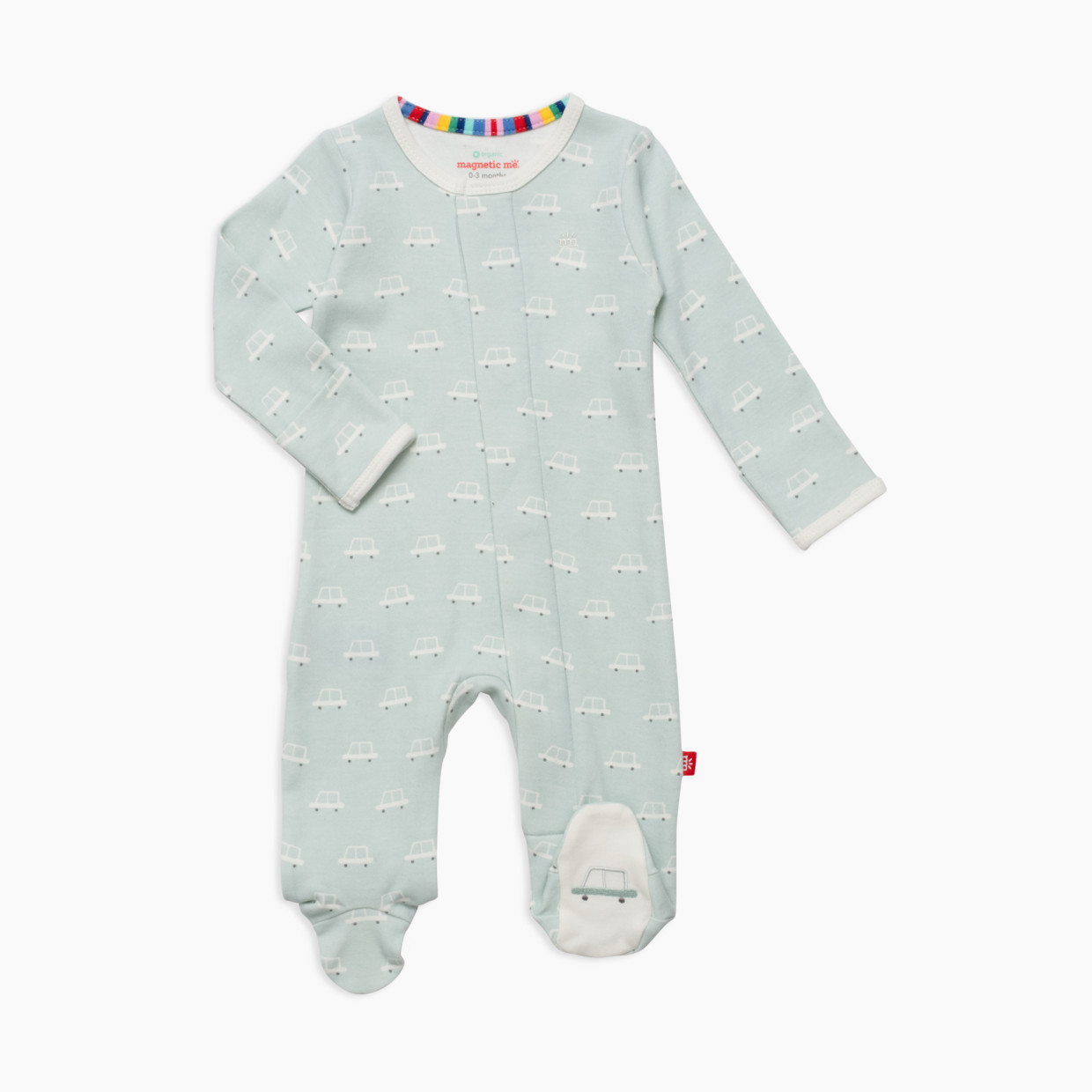 Magnetic Me Organic Cotton Magnetic Footie - Beep Beep Time, Nb.