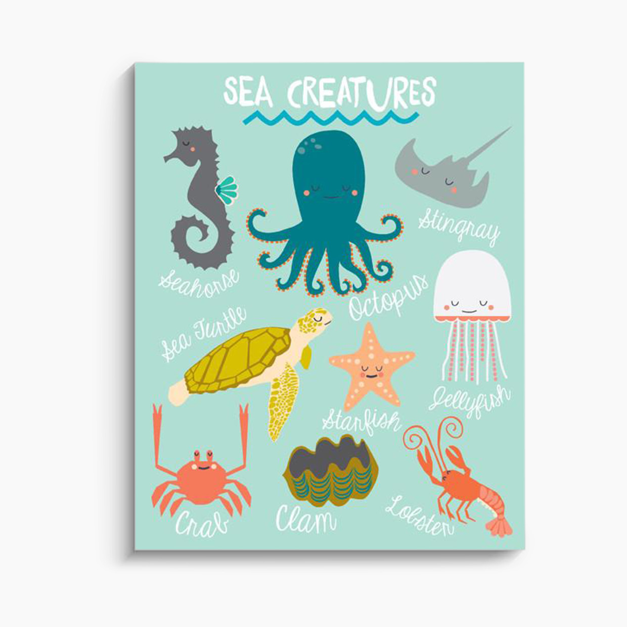 Lucy Darling Art Print - Sea Creatures, 8" X 10".