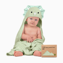 KeaBabies Hooded Baby Towel for Newborn - Viscose Derived from Bamboo Large Baby Bath Towels with Hood for Boys, Girls, Toddler, Extra Absorbent & Soft Newborn Bath Essentials (Triceratops, Regular)