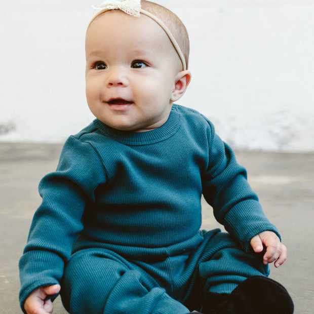 Goumi Kids Long-Sleeve Rib Knit Bodysuit - Hudson, 3-6 M.