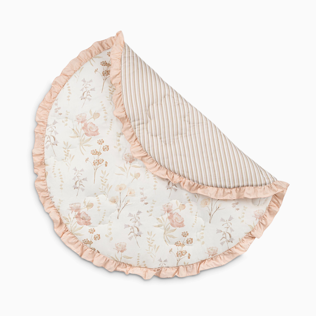 Crane Baby Cotton Quilted Playmat - Ruffled Violet Floral.