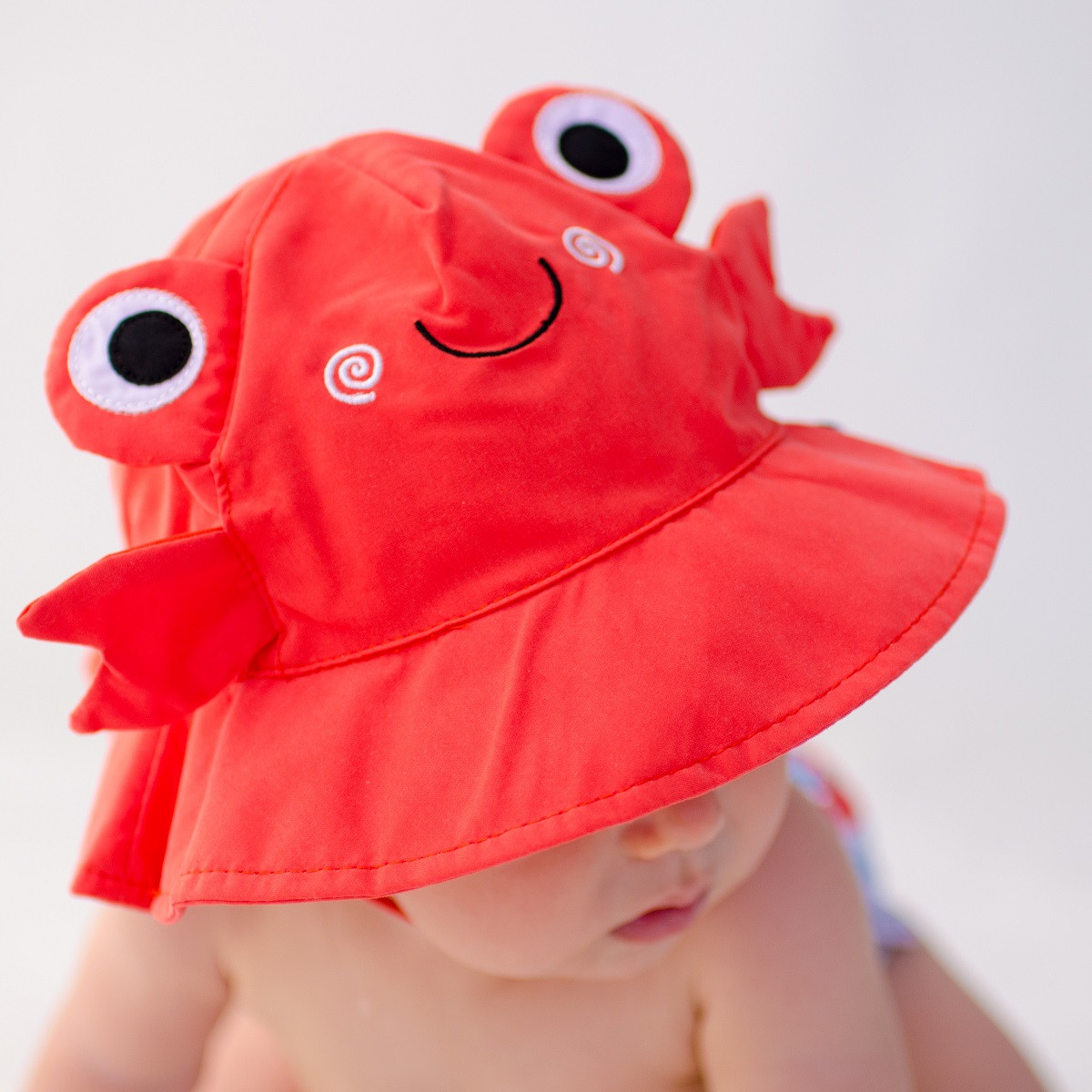 ZOOCCHINI Swim Diaper and Sun Hat Set - Crab, 3-6 Months.