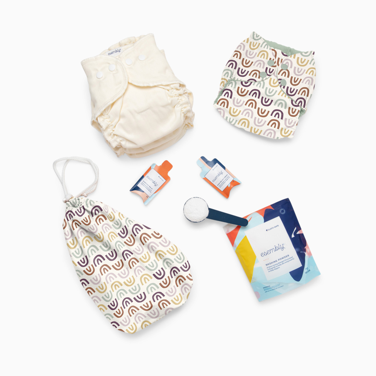 Esembly Cloth Diapering Try-It Kit - Rainbow, Size 1 (7-17 Lbs).
