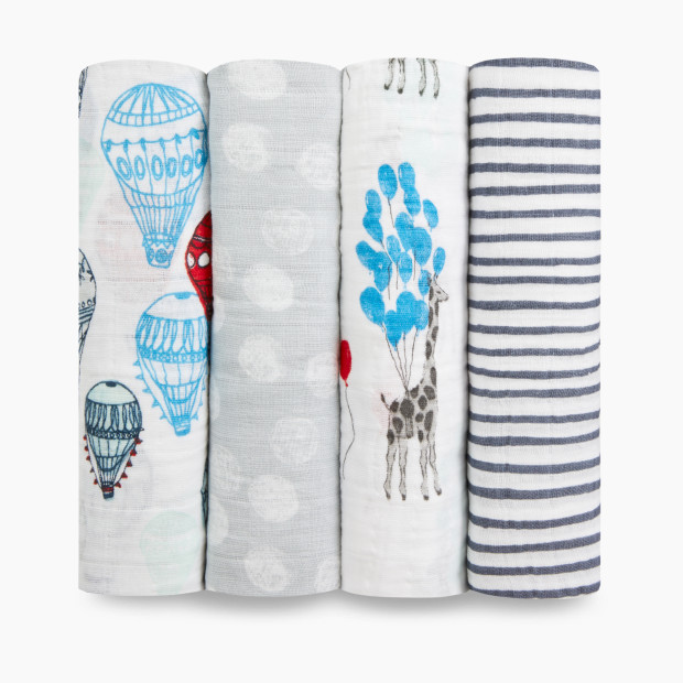 Aden + Anais Cotton Muslin Swaddle 4-Pack - Dream Ride.