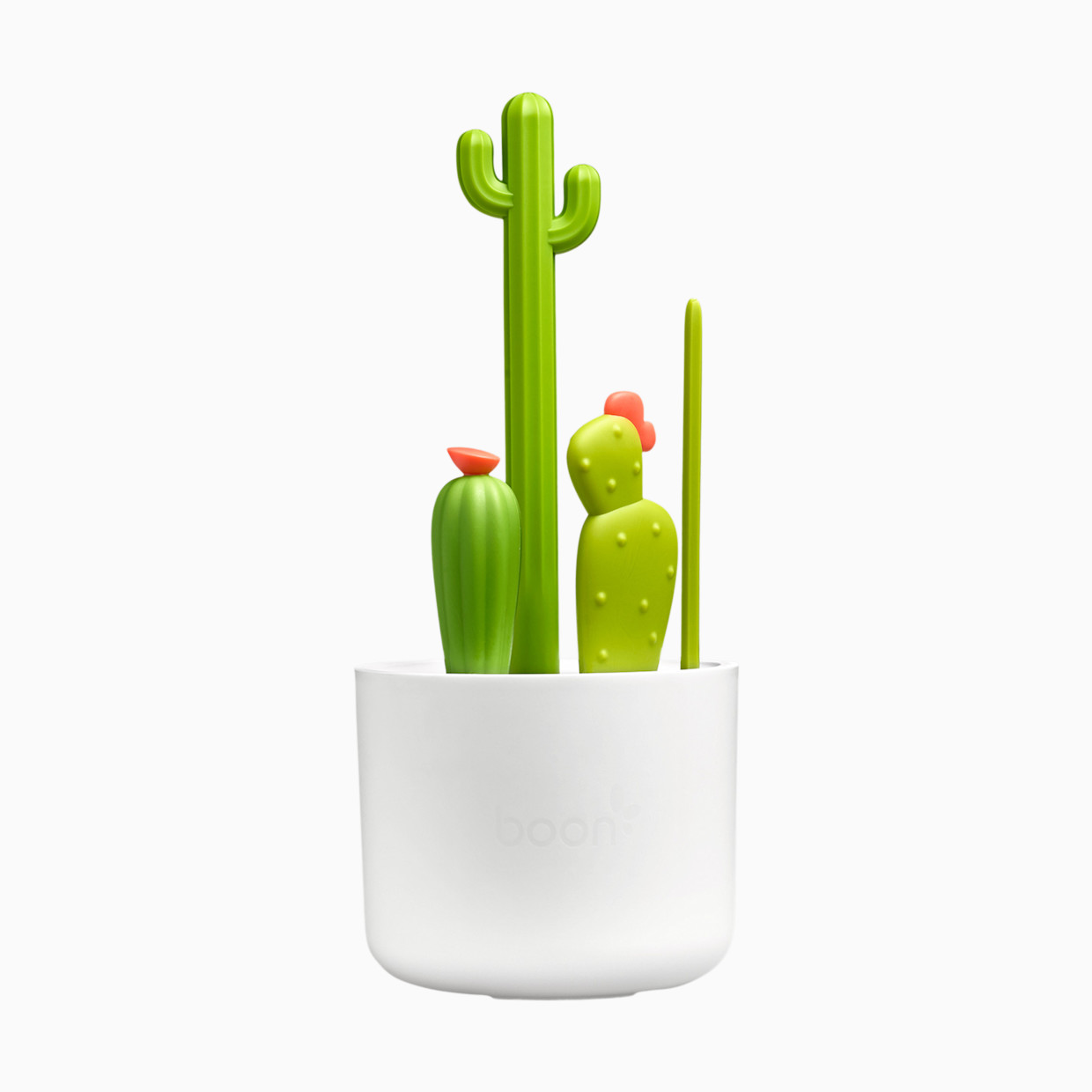 Boon Cacti 4-Piece Bottle Cleaning Brush Set - White/Green.