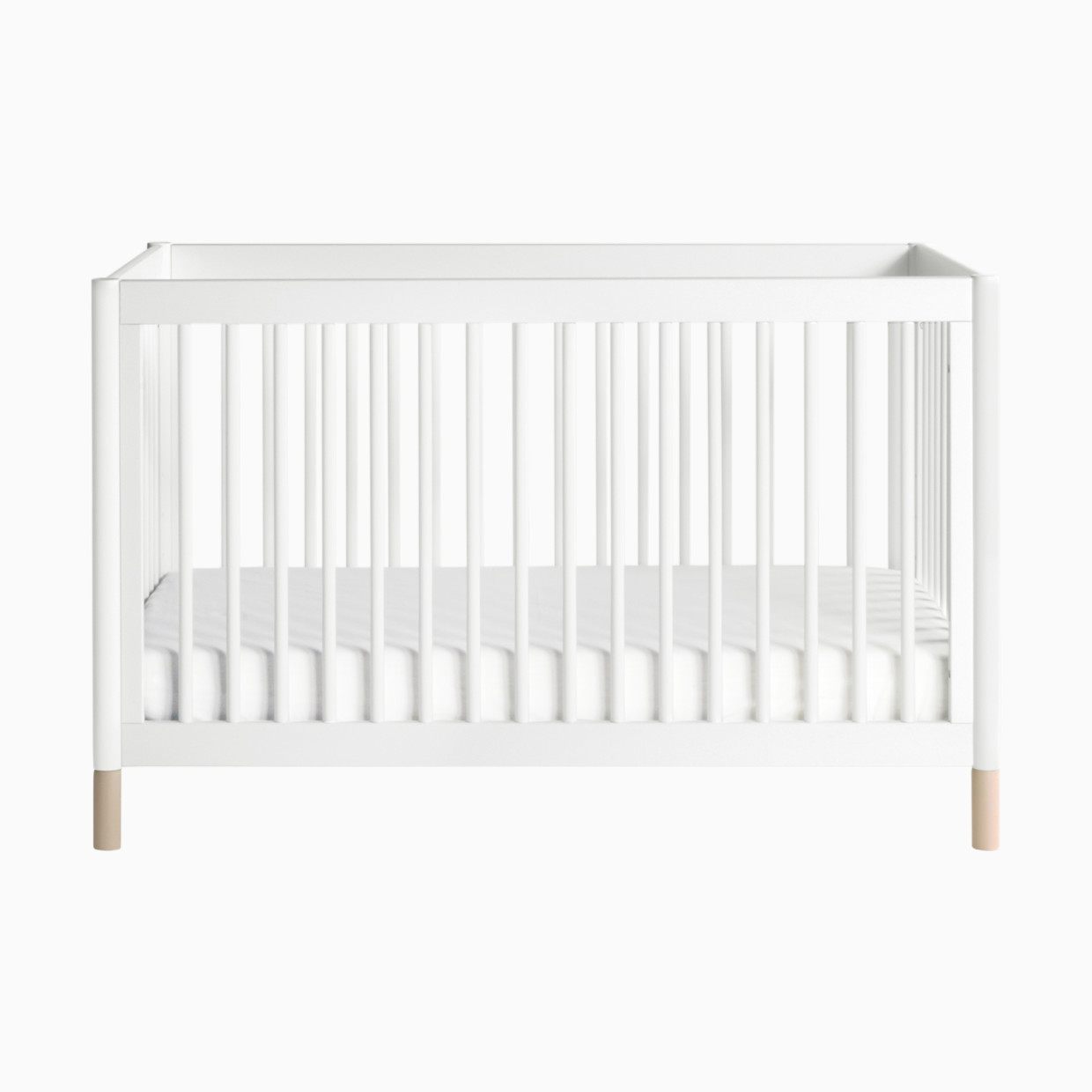 babyletto Gelato 4-in-1 Convertible Crib with Toddler Bed Conversion Kit - White/Washed Natural.