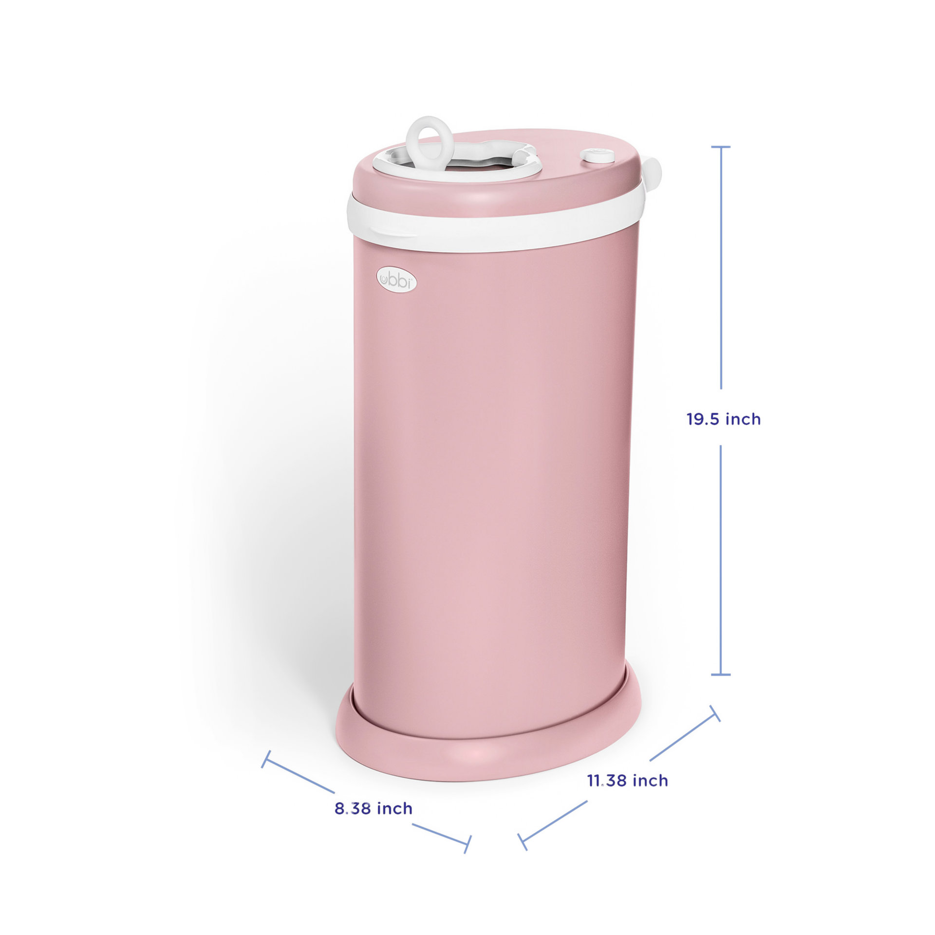 Ubbi Ubbi x Babylist Matte Steel Diaper Pail - Matte Fig Blossom.