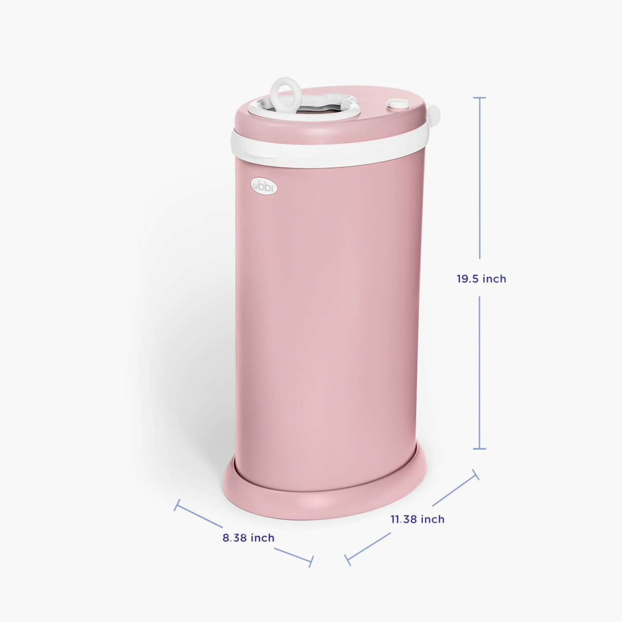 Ubbi Ubbi x Babylist Matte Steel Diaper Pail - Matte Fig Blossom.