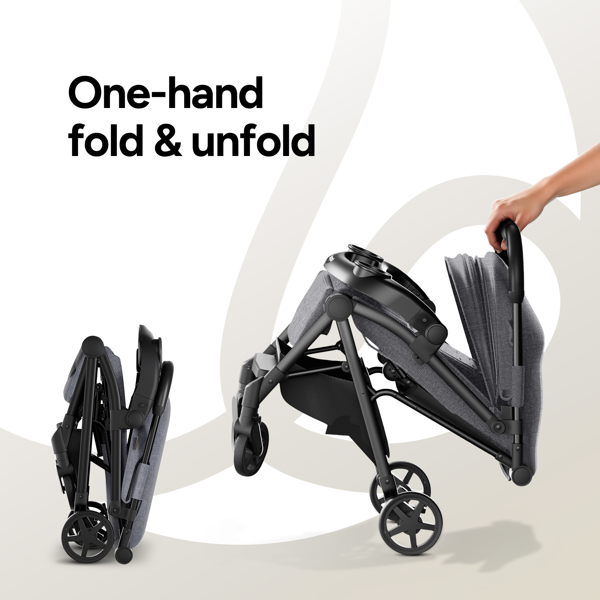 Mompush Lithe V2 Stroller - Gray.