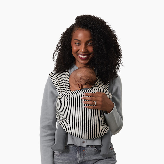 Solly Baby Wrap Carrier - Black & Natural Stripe.