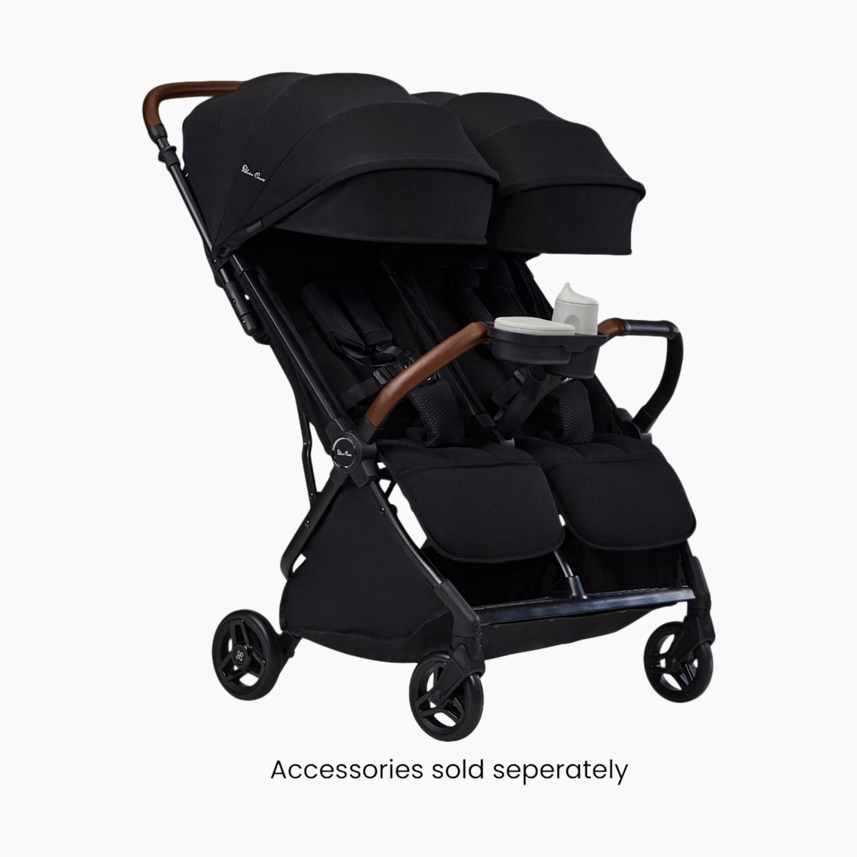 Silver Cross Jet Double Stroller and Accessory Bundle - Black.