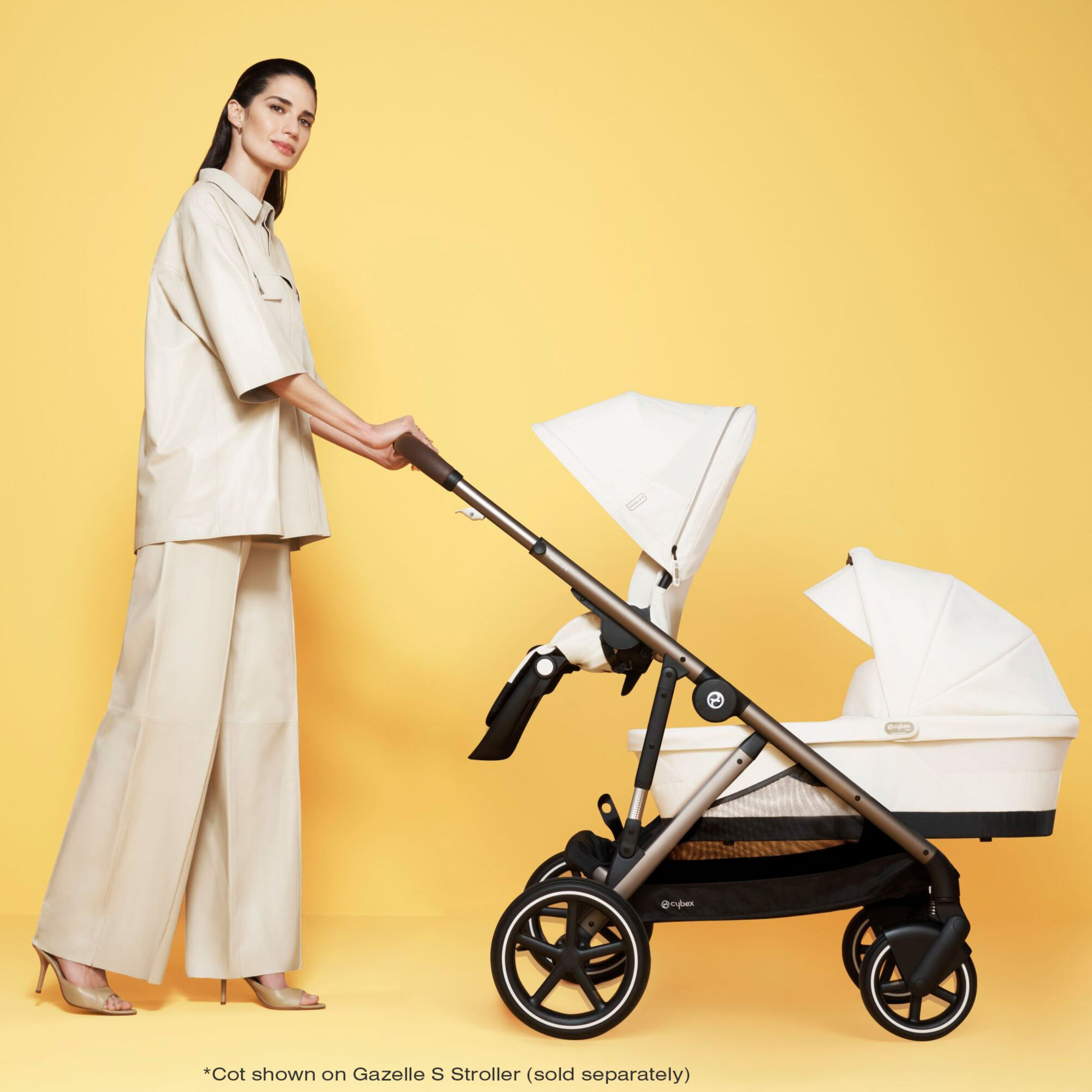 Cybex eGazelle/Gazelle S Cot - Seashell Beige.