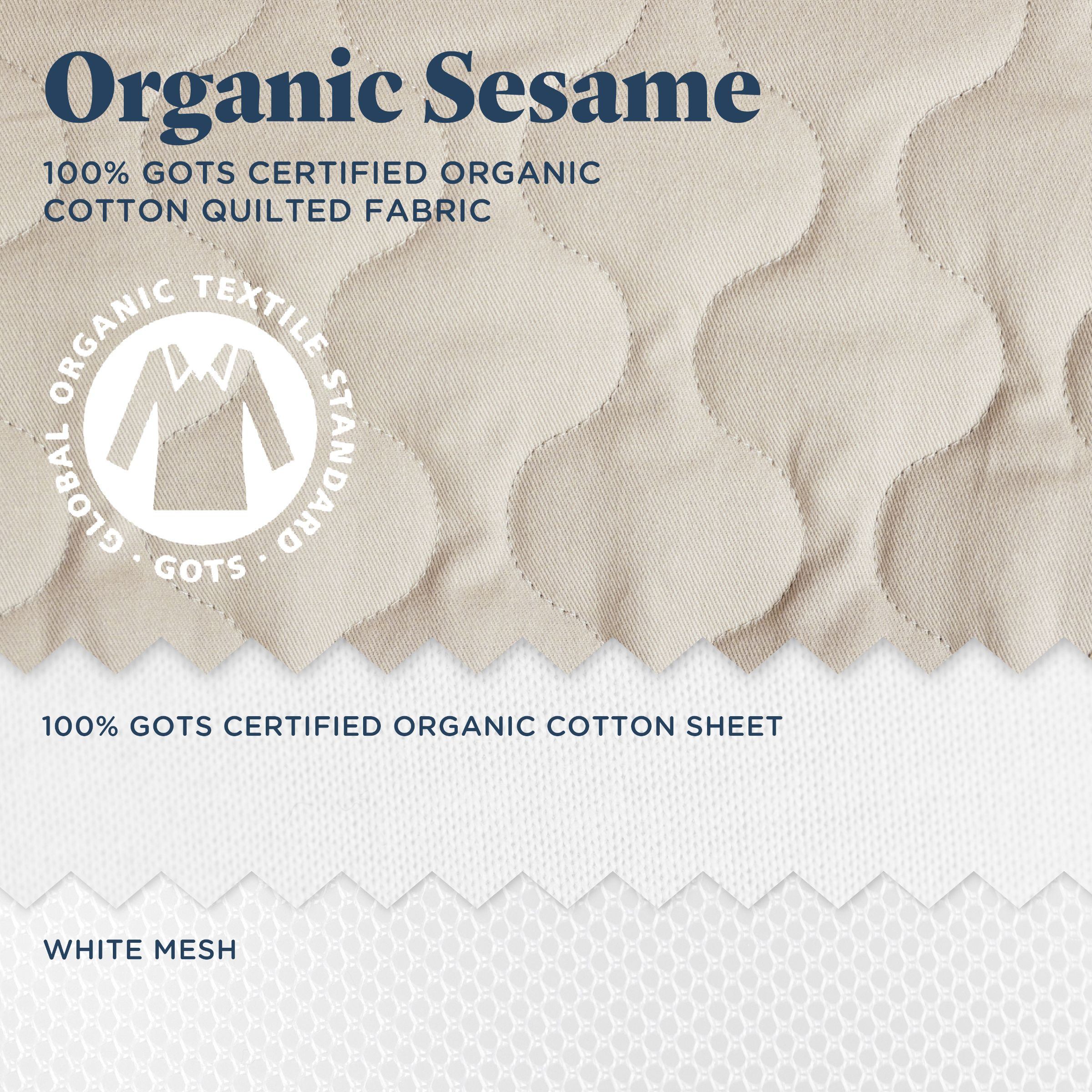 Baby Delight Beside Me Dreamer Organic Bassinet & Bedside Sleeper - Organic Sesame.