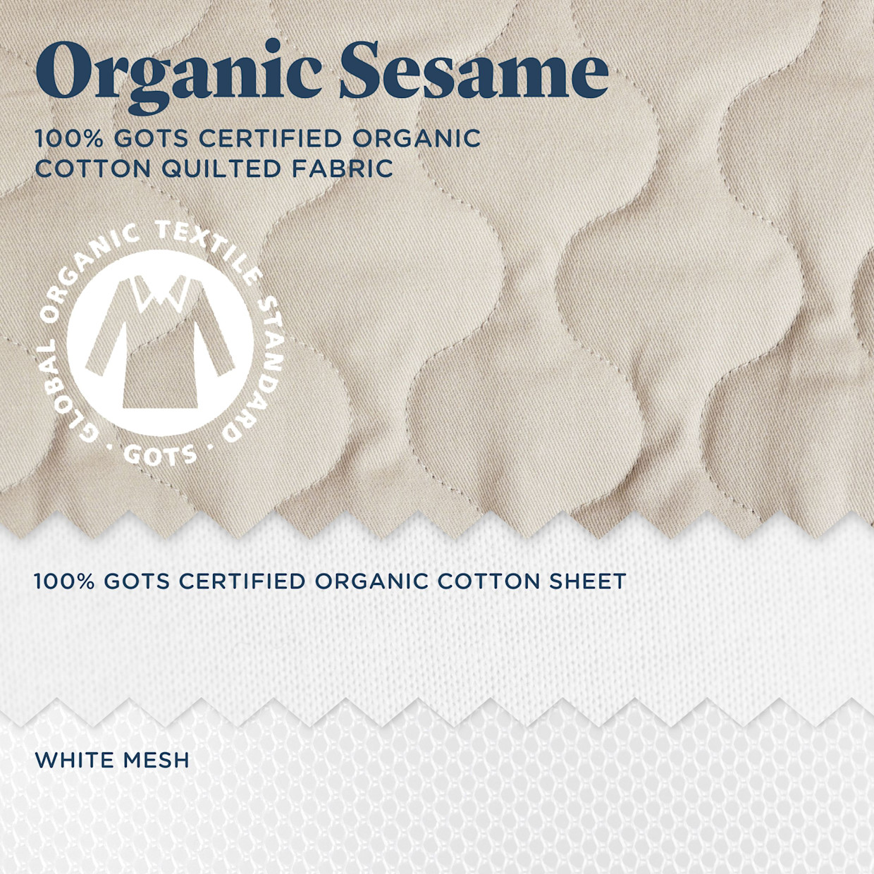 Baby Delight Beside Me Dreamer Organic Bassinet & Bedside Sleeper - Organic Sesame.