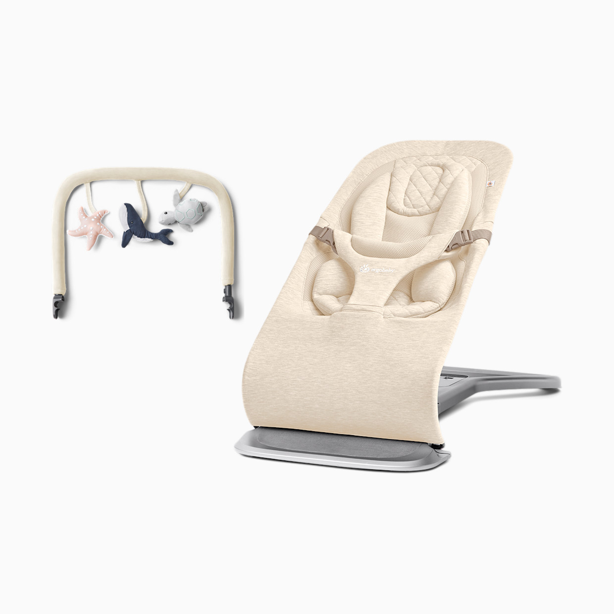Ergobaby Evolve Bouncer & Toy Bar Bundle - Cream.