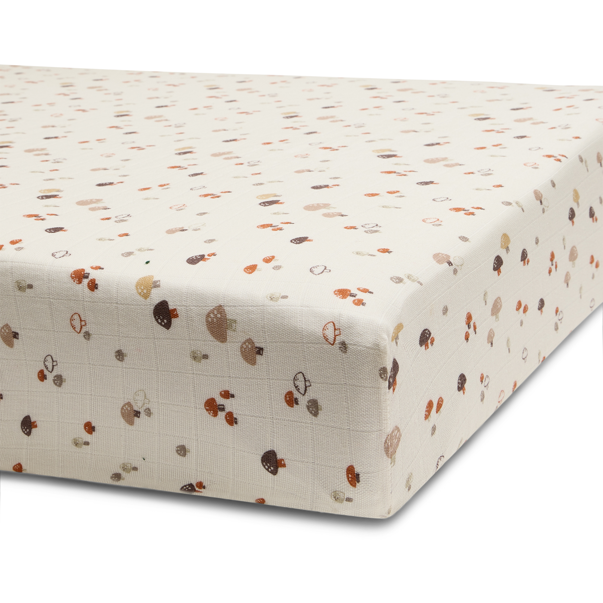 Tiny Kind Organic Cotton Muslin Crib Sheet - Mushroom Forest.