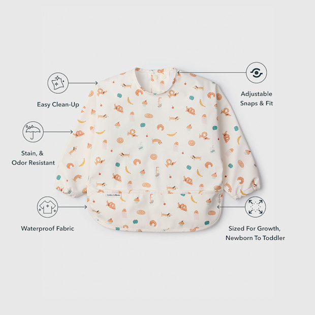 Loulou Lollipop Long Sleeve Waterproof Smock Bib.