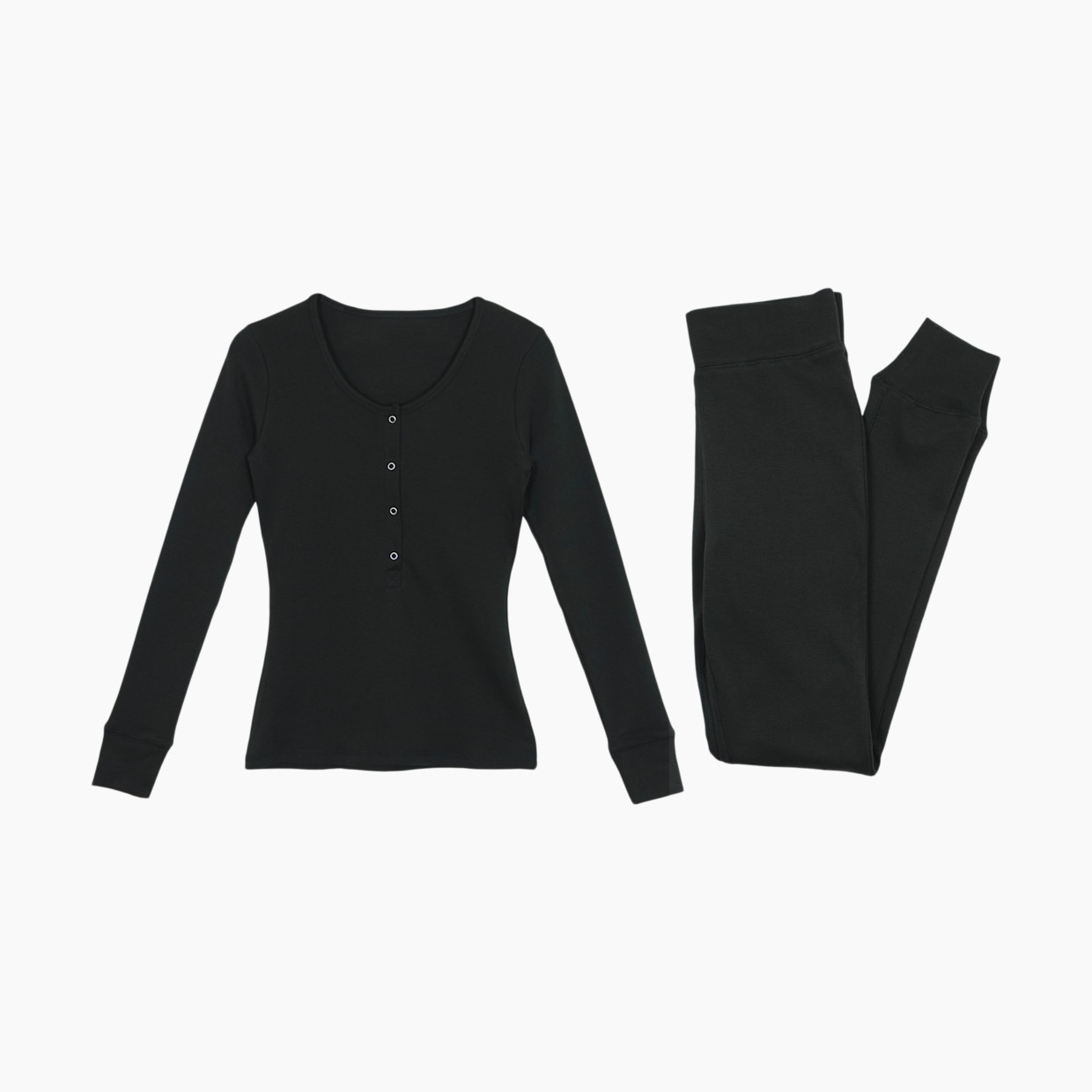 L'ovedbaby Women's Organic Lounge Set - Black, Xs.