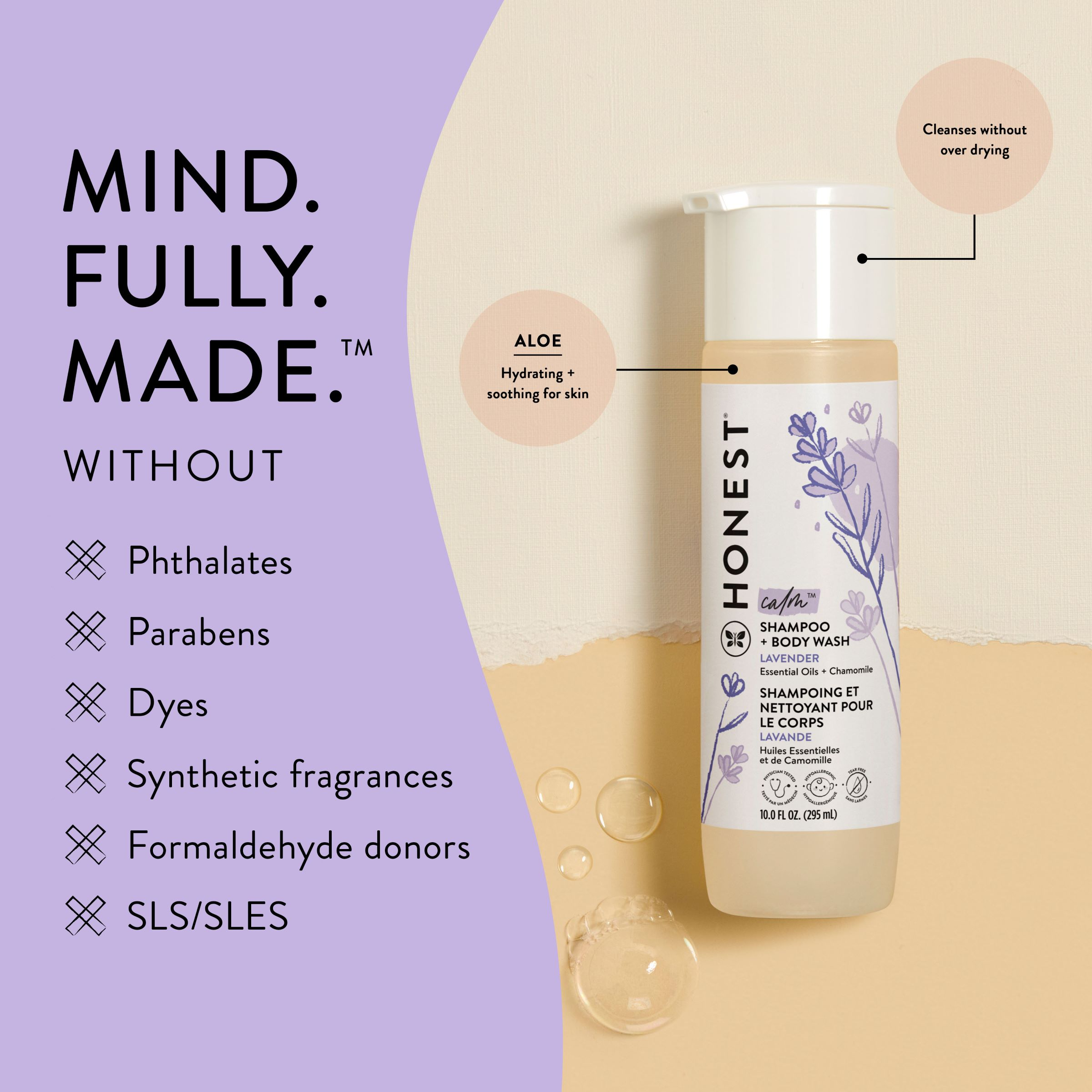 The Honest Company Shampoo & Body Wash - Calm (Lavender), 10 Fl Oz.