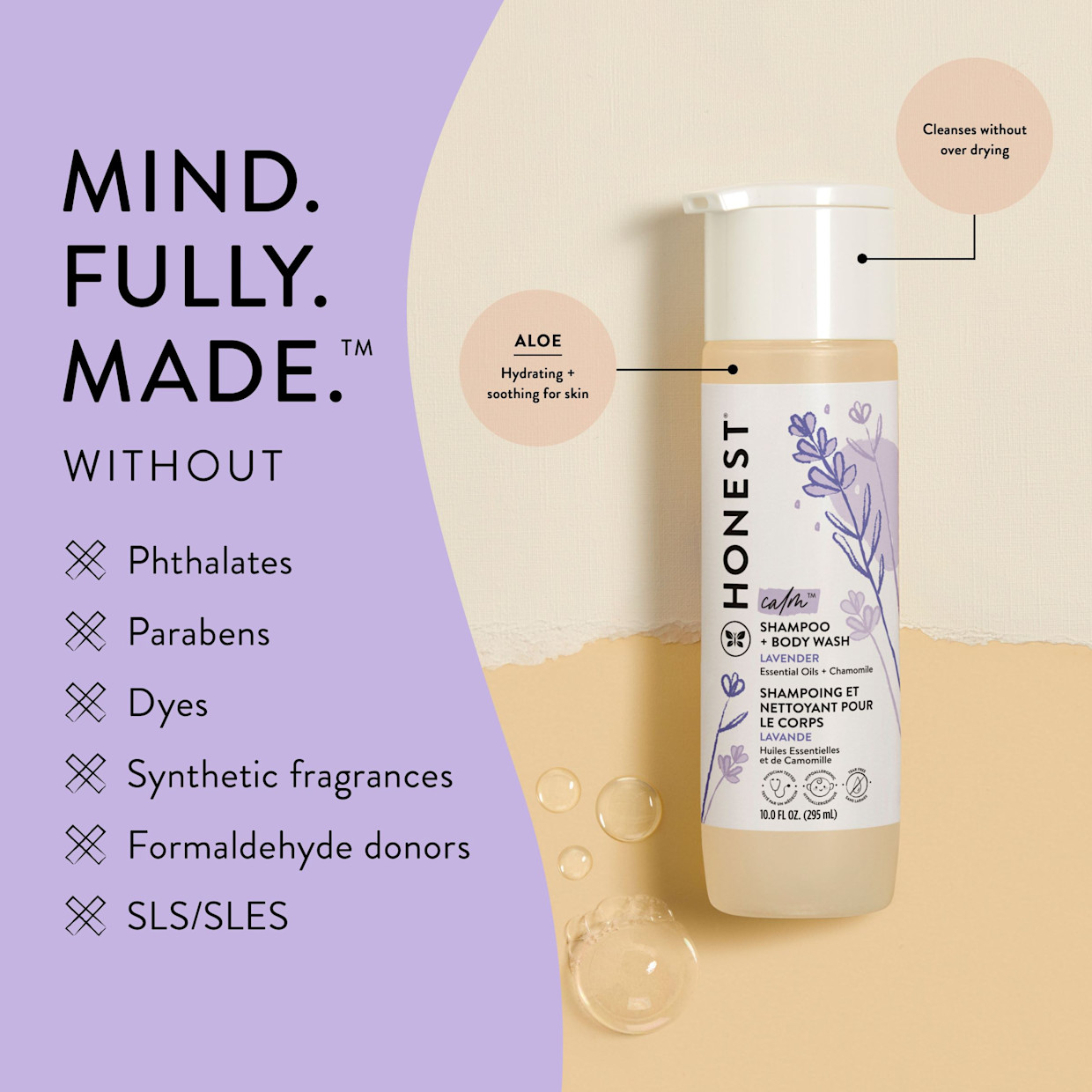 The Honest Company Shampoo & Body Wash - Calm (Lavender), 10 Fl Oz.