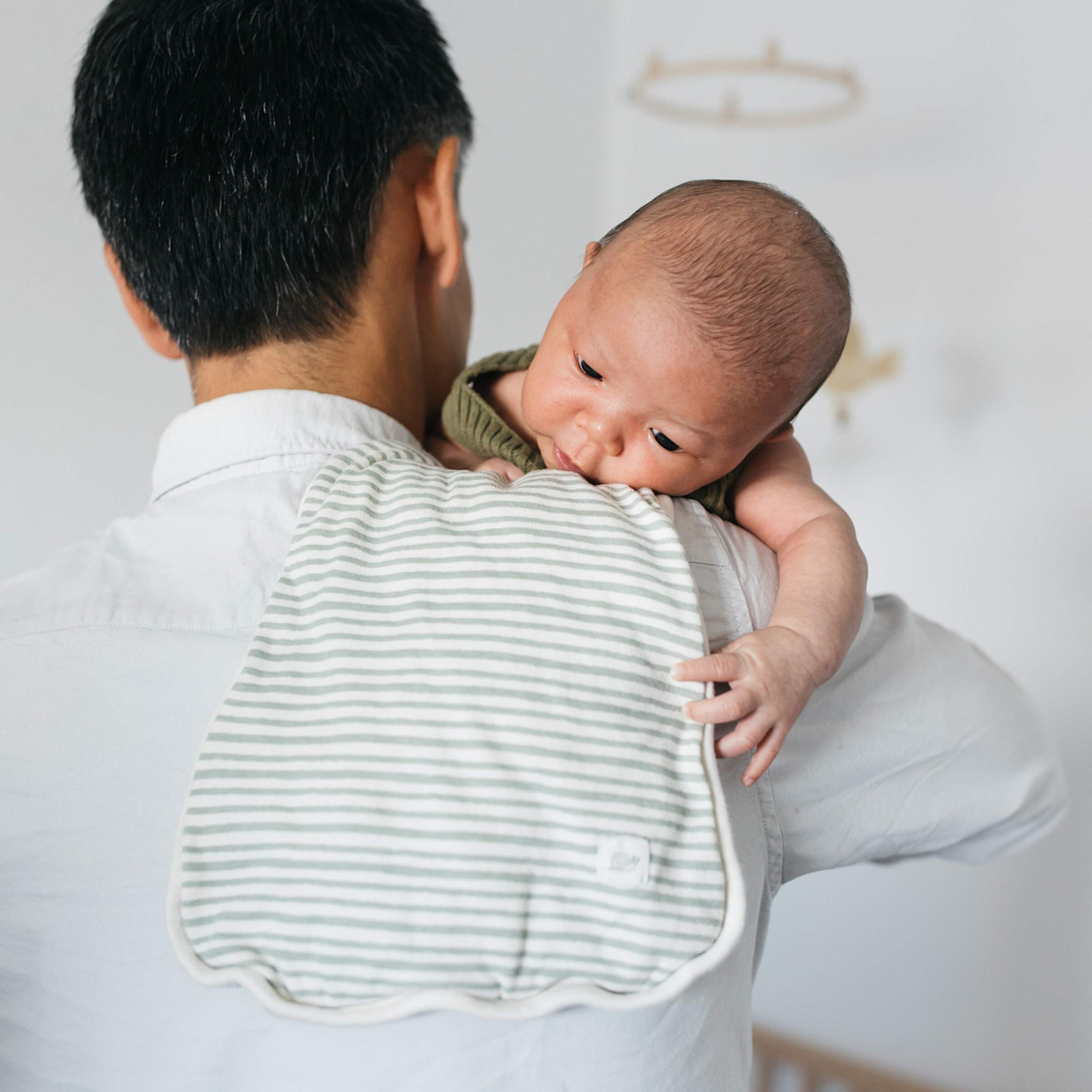 Tiny Kind 4 Pack Organic Burp Cloth - Sage Multi Leaf.