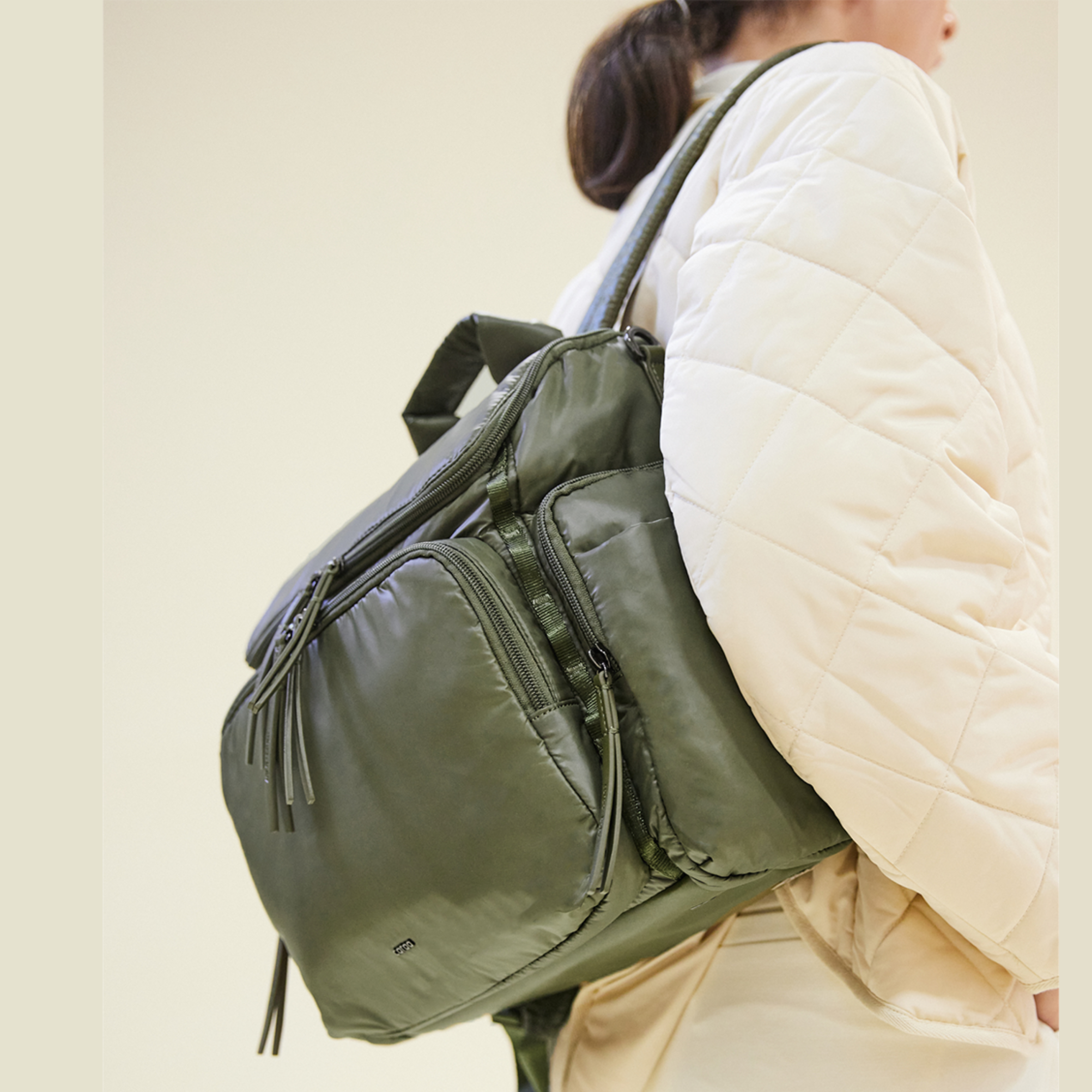 Caraa Baby Bag Nylon - Olive, Medium.