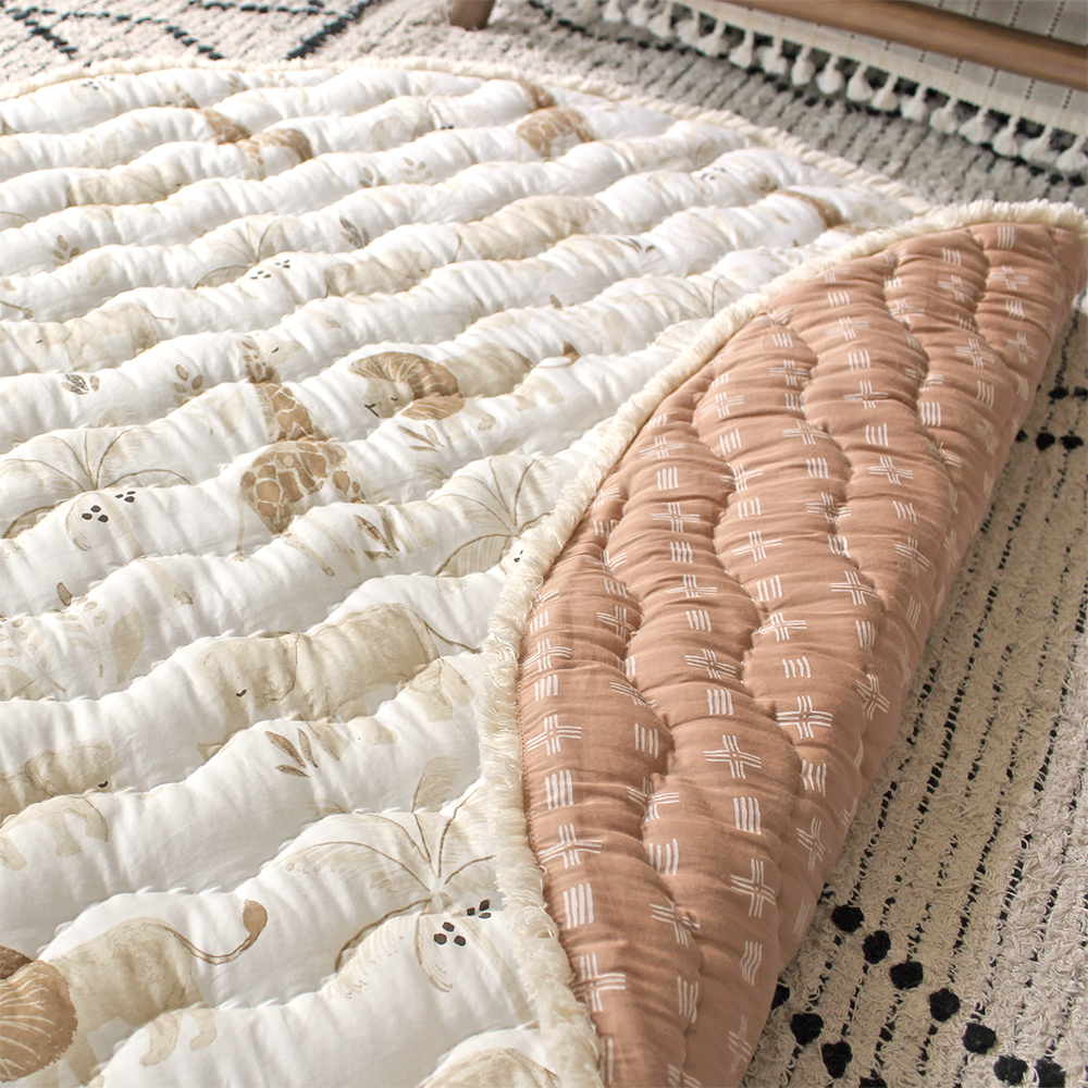 Crane Baby Cotton Quilted Playmat Kendi Animals Babylist Shop