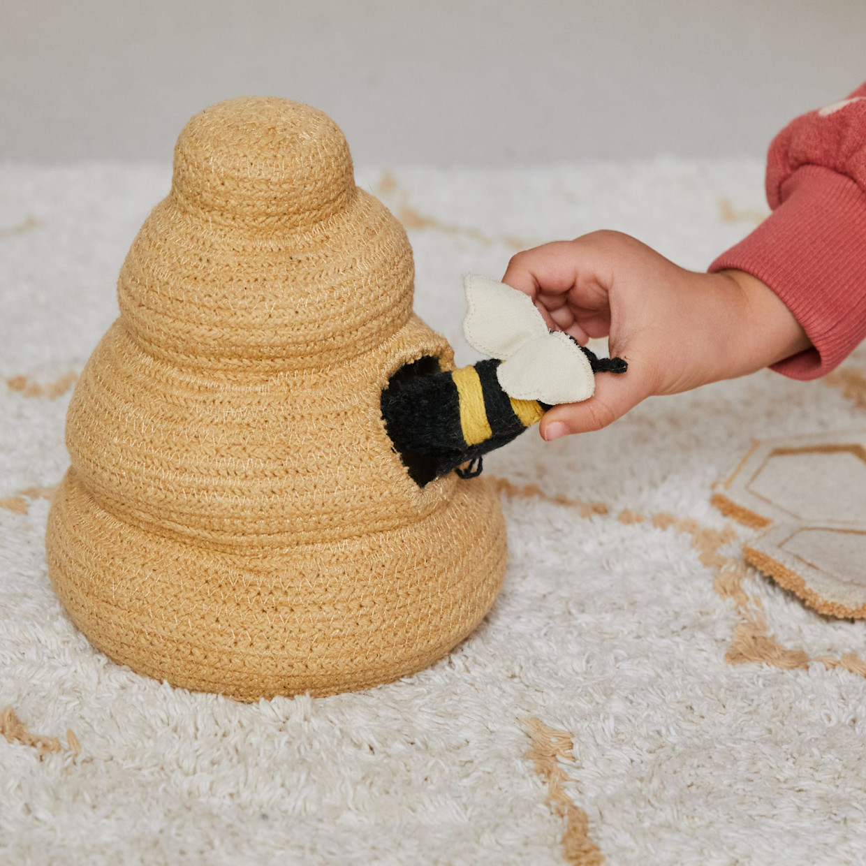 Lorena Canals Pollination Washable Play Rug - Natural, 3' X 4' 3".